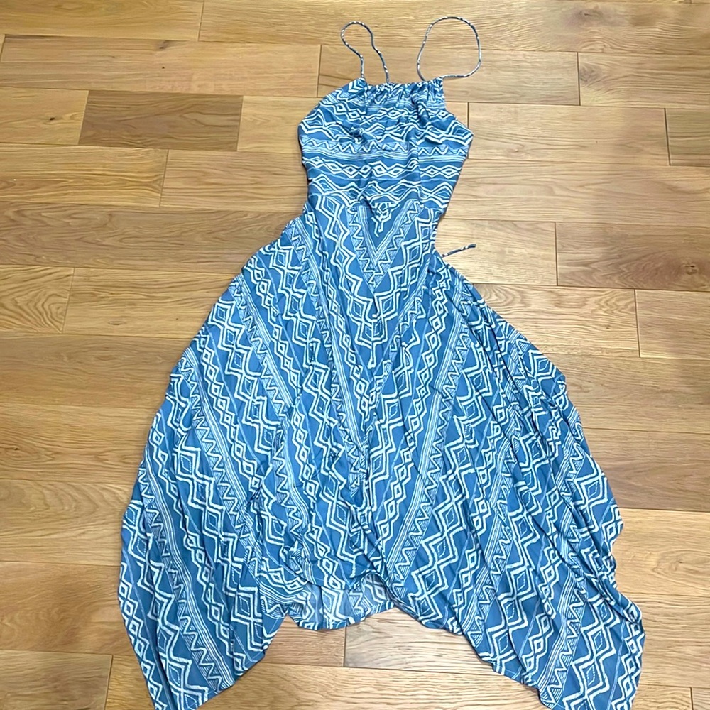 Lace up back sundress